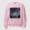 A color sweatshirt with a design of a 90s anime girl in the middle of the road in a retro vintage style