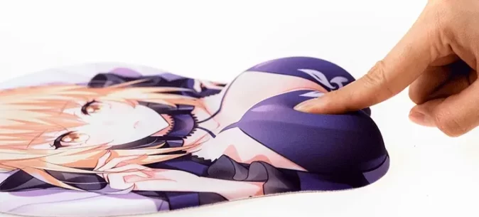 A 3D mouse pad / oppai mouse pad of Saber Alter from Fate